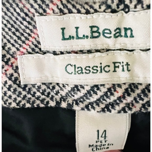 LL Bean Glen Plaid Flannel Trousers Preppy Old Money Classic Gray Pant 14P - Picture 8 of 11